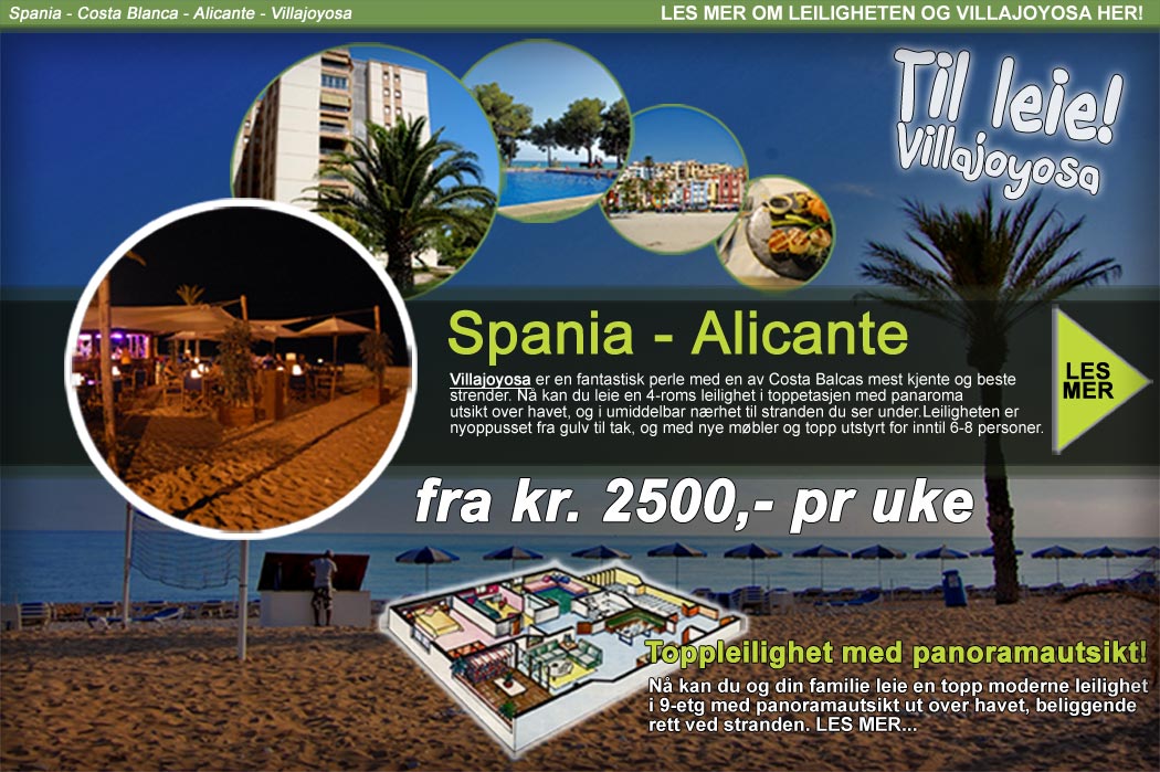 spania alicante villajoyosa leie leilighet